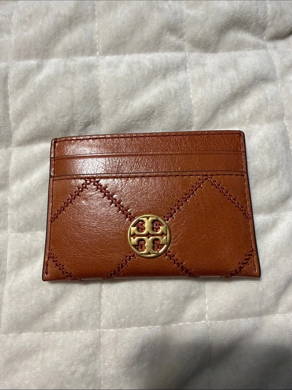 Tory Burch Quilted Leather Shoulder Bag in Cognac